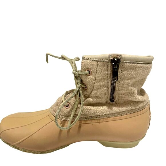 Sperry Pink Womens Duck Boots Rain STS82038 Shoes Size 10 Wool Lined Waterproof - Picture 9 of 11